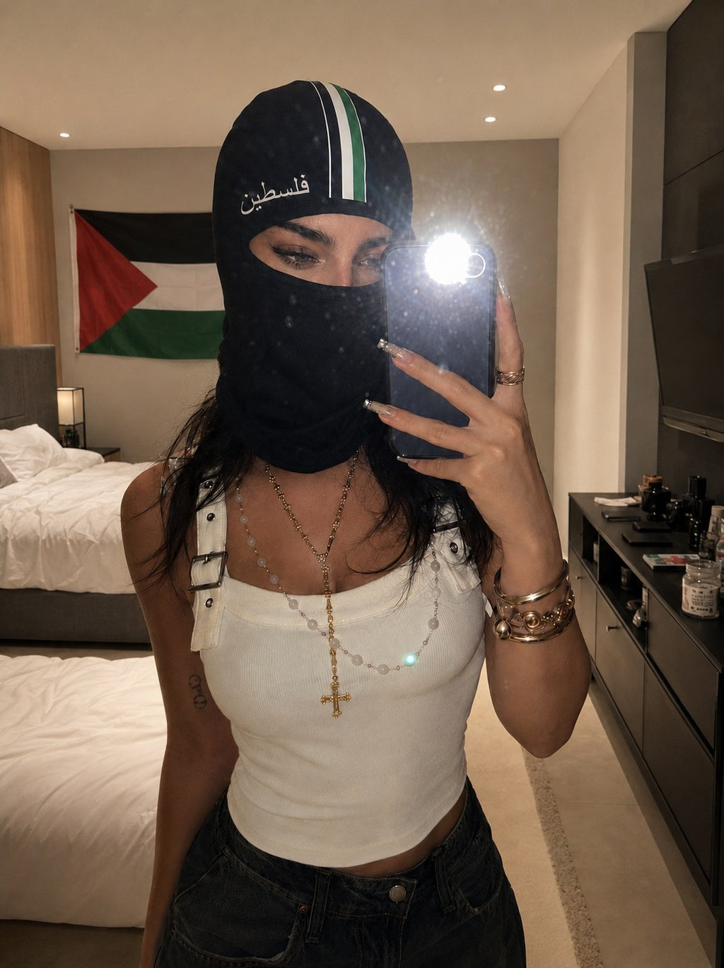 Palestine ski mask worn